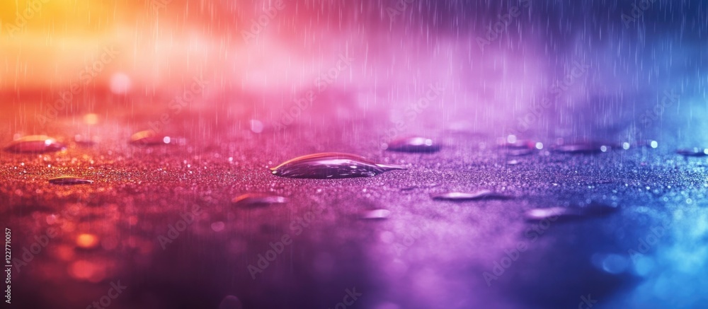Poster colorful bokeh abstract light background after rain with vibrant colors and reflections perfect for 