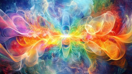 Fototapeta premium Cosmic Energy Vibrations Flowing Through Space