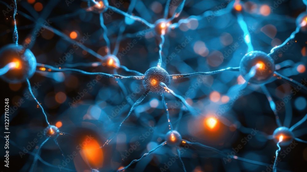 Aufkleber intricate neural network illustration showcasing interconnected neurons with glowing synapses