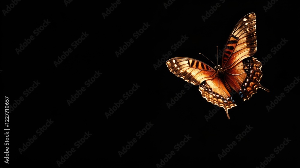 Aufkleber elegantly soaring butterfly against a dark backdrop highlighting the wonders of nature with ample sp