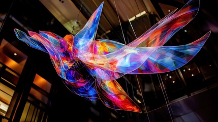 Fototapeta premium Abstract Colorful Glass Sculpture Installation Art