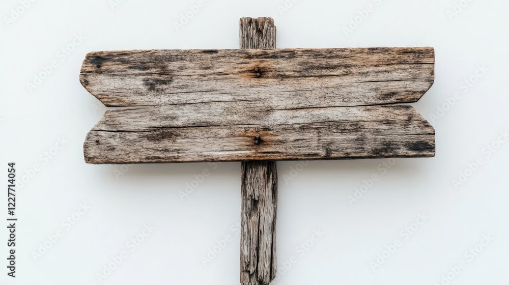 Poster rustic wooden sign mockup isolated on a clean white background ready for customization or branding p