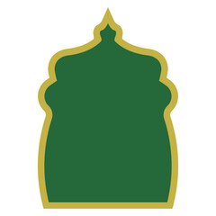 Green Gold Islamic Mosque Frame For Text Box Decoration