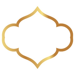 Gold Islamic Mosque Frame For Text Box Decoration