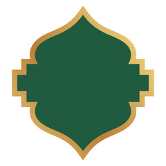 Green Gold Islamic Mosque Frame For Text Box Decoration