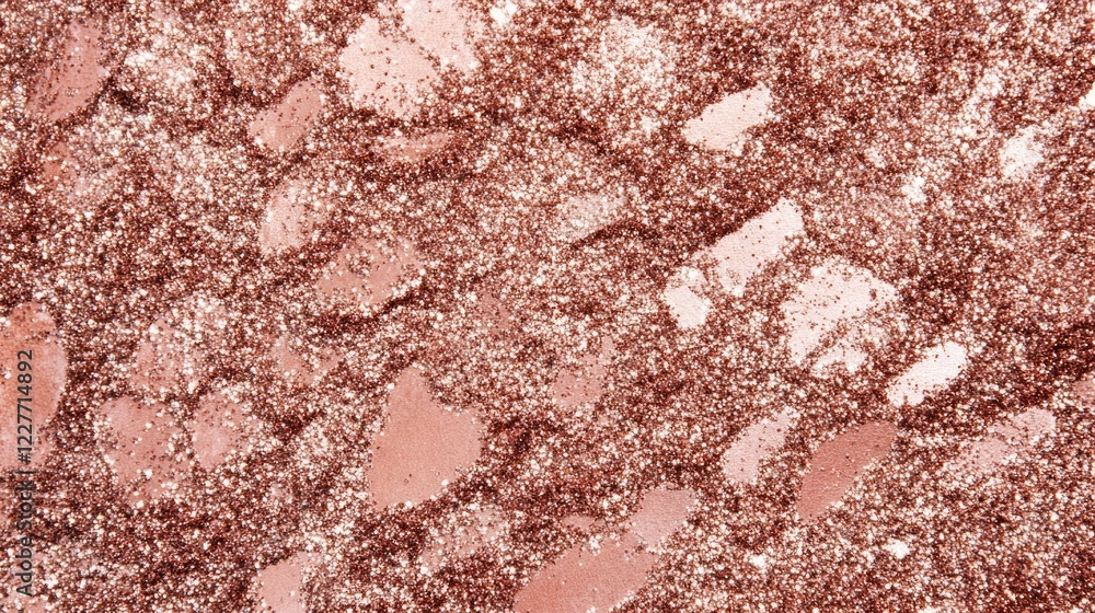 Poster Rose gold glitter texture vibrant abstract background with shimmering details and ample copy space for design or branding use