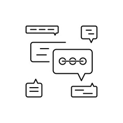 Outline Colored Comment Bubble icon illustrates diverse opinions.