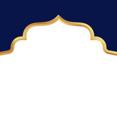 Blue Gold Islamic Mosque Frame Decoration