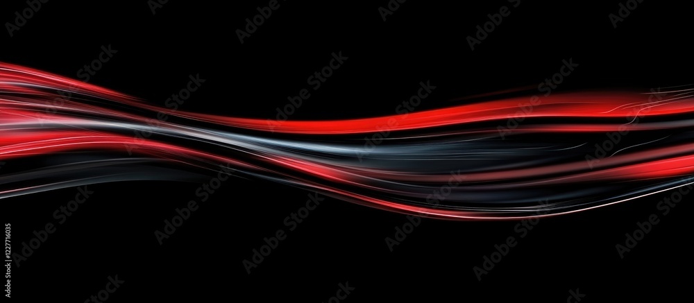 Poster dynamic red and black wave pattern for modern sports design background with ample space for text and