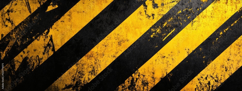 Poster dynamic yellow and black striped background with arrows illustrating movement and ample empty space 