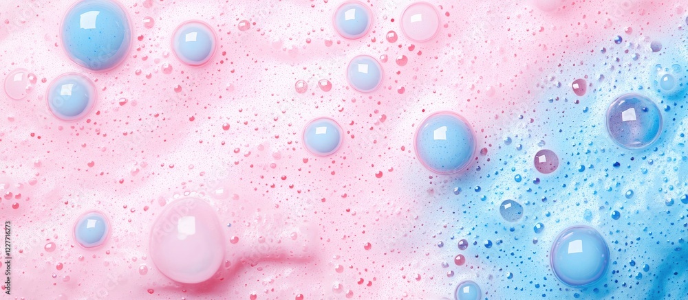 Poster abstract macro of colorful mousse with bubbles on smooth surface minimalistic aesthetic top view ide