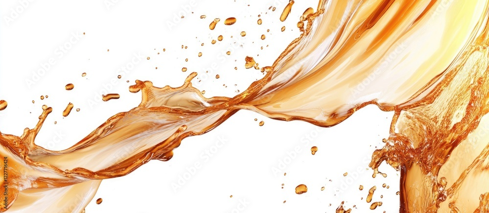 Poster energetic liquid motion splashes isolated on white background ideal for creative projects with ample