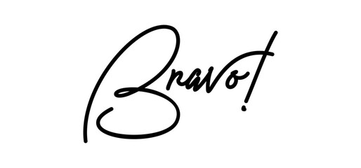 Bravo! Congratulations message in calligraphic hand drawn written style. Elegant classy typo.