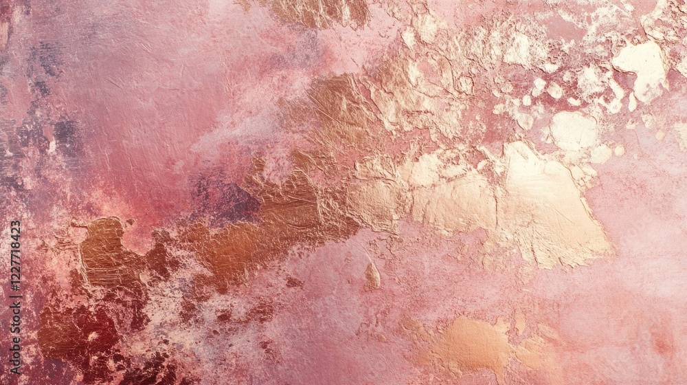 Poster Elegant rose gold metallic foil texture for sophisticated backdrop and design elements. Ideal for branding and artistic projects.