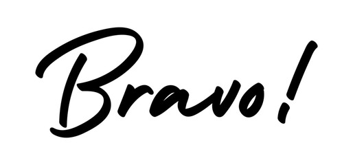 Bravo! Congratulations message in calligraphic hand drawn written style. Elegant classy typo.