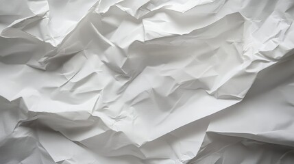 Fototapeta premium Crumpled White Paper Texture Background for Design and Creative Projects
