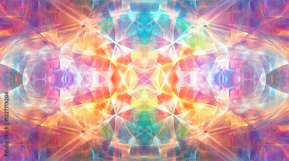 Aufkleber colorful abstract design with vibrant patterns and light reflections in harmonious symmetry