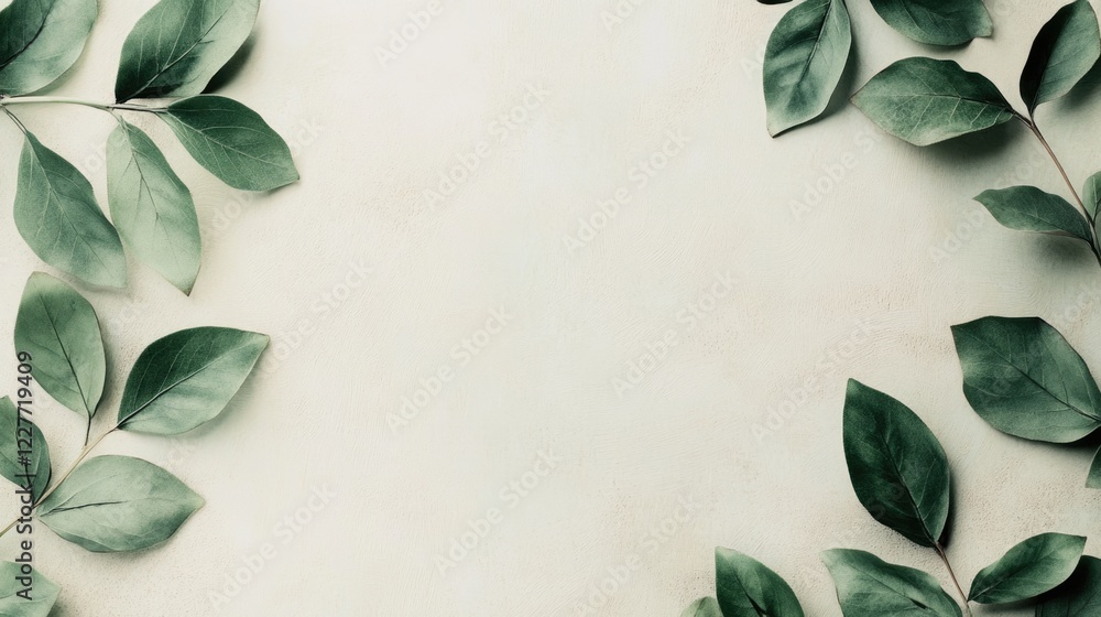 Poster spring green leaf texture background with copyspace for nature and wellness design elements