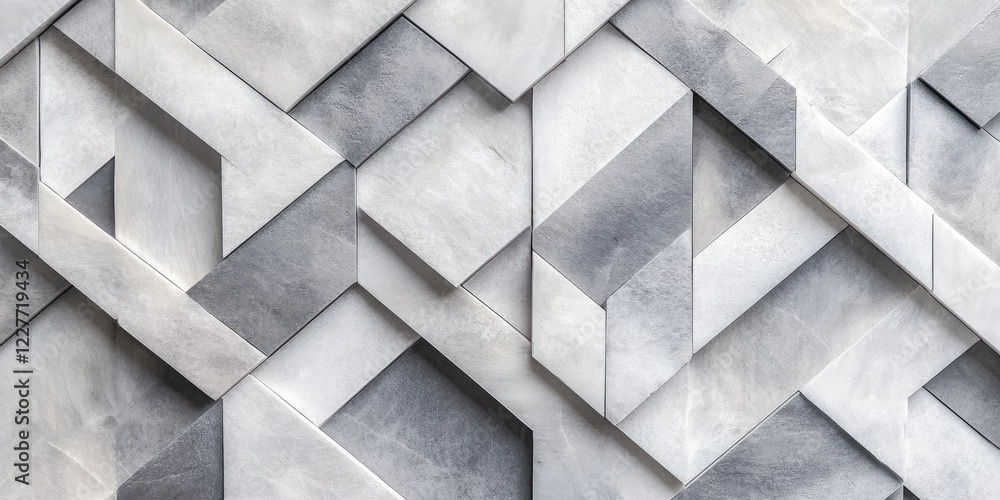 Poster textured gray and white geometric background with soft shadows and ample empty space for overlaying 