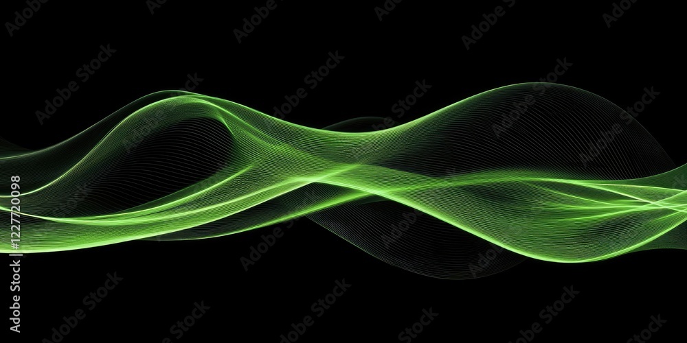Aufkleber elegant green waves abstract background with space for text and creative design elements
