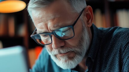 Senior software engineer focused on problem-solving and coding challenges in a modern workspace environment.