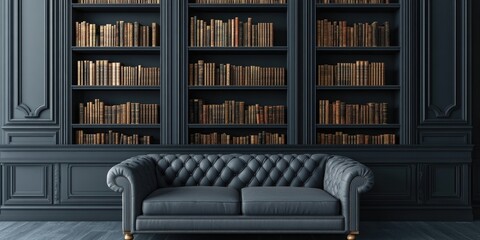 Chic Living Room Decor with Grey Sofa and Elegant Bookshelves for Cozy Home Ambiance