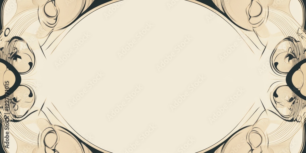 Poster elegant seamless art deco geometric circle pattern with blank space for personalized text or design 