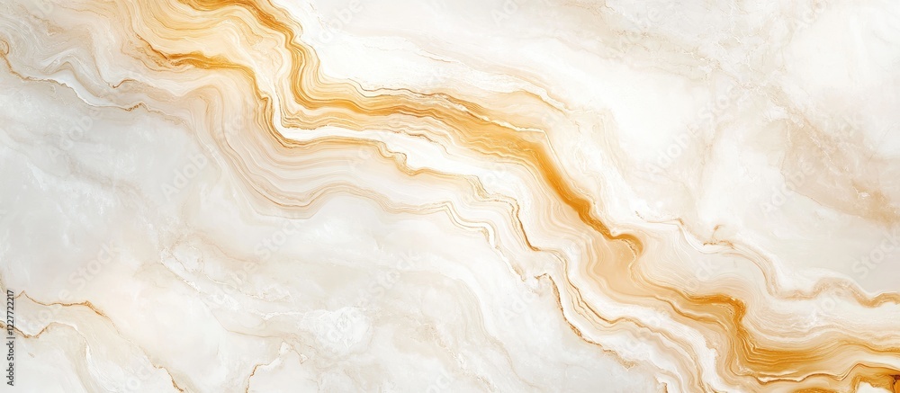 Poster elegant abstract marble texture in soft cream and gold swirls ideal for luxury interior design and d