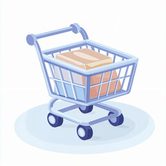 Shopping Cart Icon with Minimalistic Design