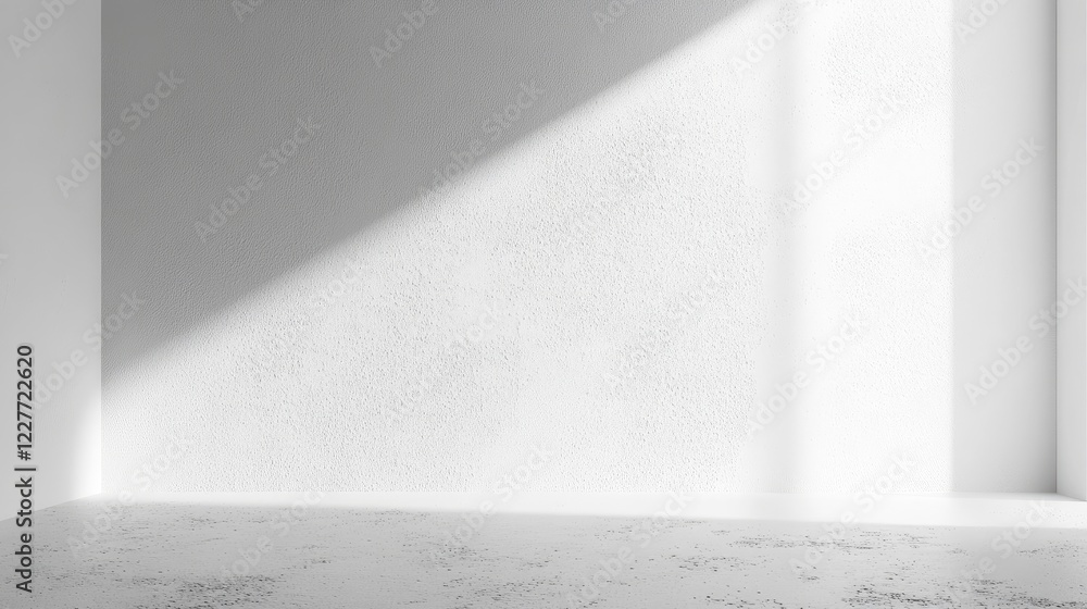 Aufkleber textured white background with natural light for advertising and product display in a minimalistic s
