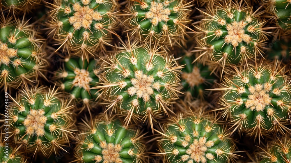 Poster cactus top view abstract background with spines and blank space for design advertisement or postcard