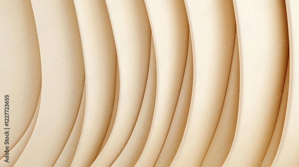 Poster beige abstract background with curved lines creating a modern vertical design texture