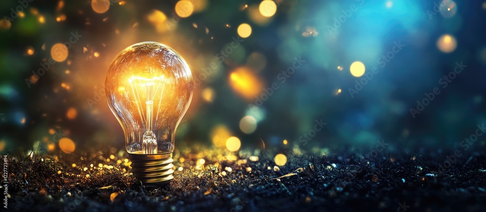 Aufkleber creating impactful visual branding with a glowing light bulb symbolizing innovation and creativity o