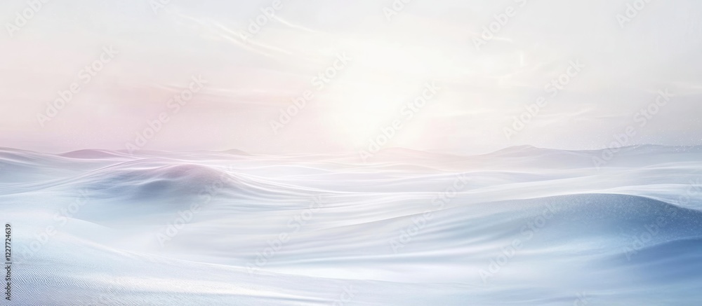 Aufkleber serene beach landscape with gentle waves and soft lighting offering ample empty space for text and c