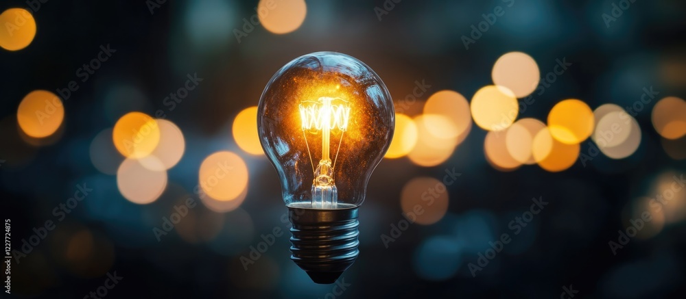 Aufkleber visual storytelling for personal branding with light bulb and bokeh background creating space for te
