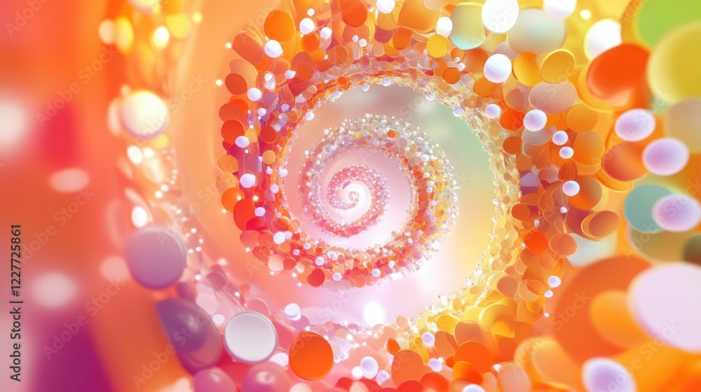 Poster colorful abstract spiral design representing creativity and vibrant energy in visual art and digital