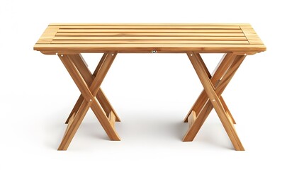 47. A wooden folding table with clean edges and a practical design, isolated on white
