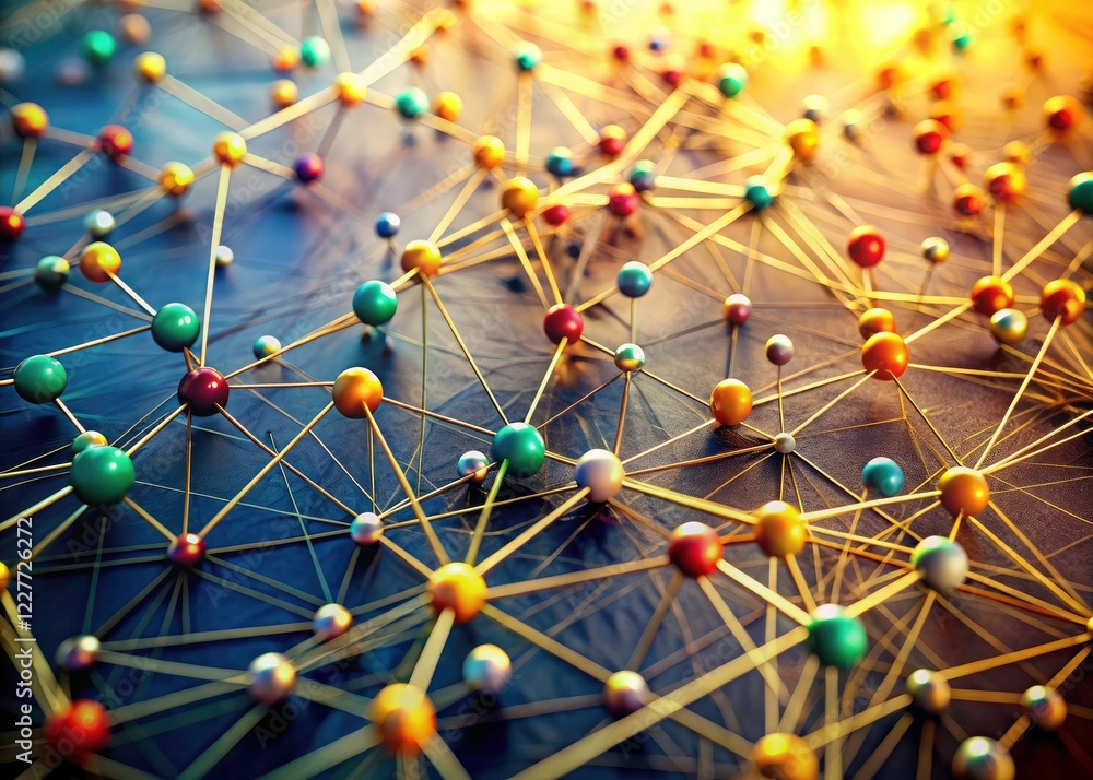Poster intertwined concepts visualized: an abstract photographic network showcasing ideas and their relatio