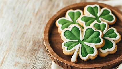 a plate of shamrock sugar cookies. 