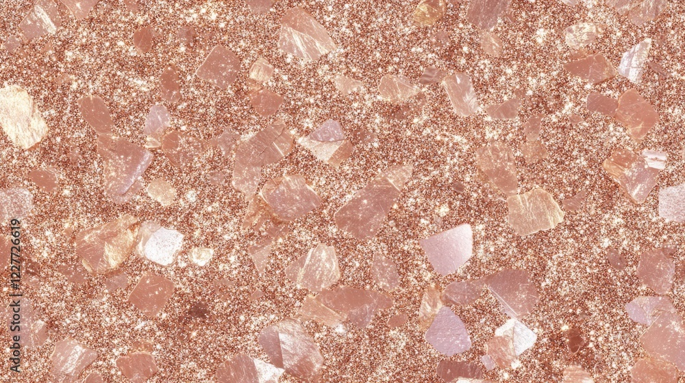 Poster Elegant rose gold glitter texture background with sparkling elements for design projects and stylish presentations.