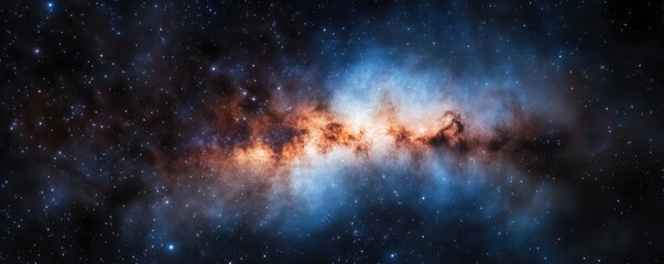 Fototapeta premium Cosmic Galaxy View with Bright Stars and Colorful Nebulae in Space