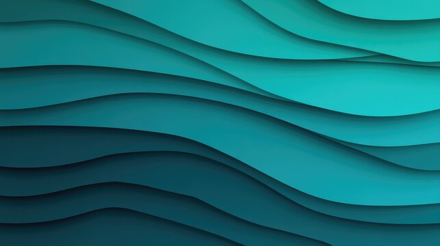 Sleek abstract gradient background featuring smooth transitions from teal to azure with layered waves for modern design projects