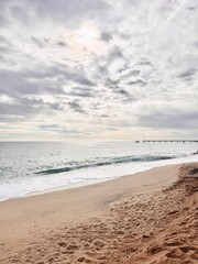View of the Seashore at Sunset.
