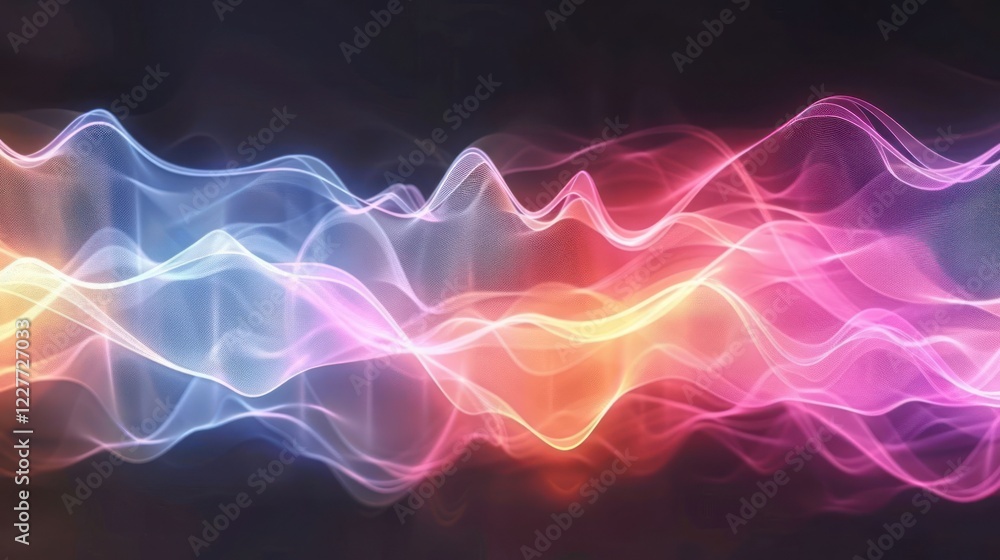 Aufkleber vibrant abstract waves of color illustrating sound waves in a dynamic digital environment