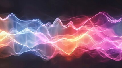 Vibrant abstract waves of color illustrating sound waves in a dynamic digital environment