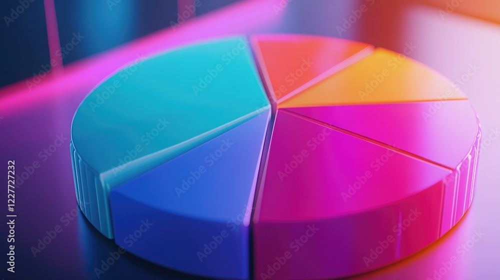 Aufkleber a close-up of a d pie chart, with distinct sections representing various financial metrics like inco