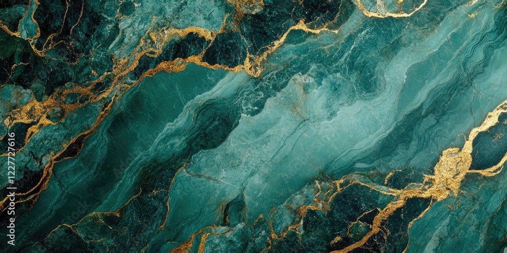 Aufkleber elegant green marble texture with luxurious gold veins ideal for upscale backgrounds and design proj