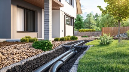 pipe under a house
