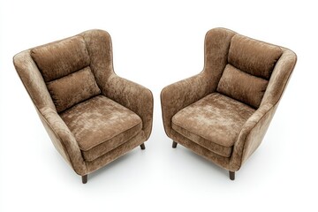 Obraz premium Stylish Brown Accent Chairs for Modern Living Room