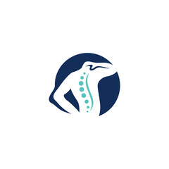 back pain treatment logo vector icon illustration in flat template design style